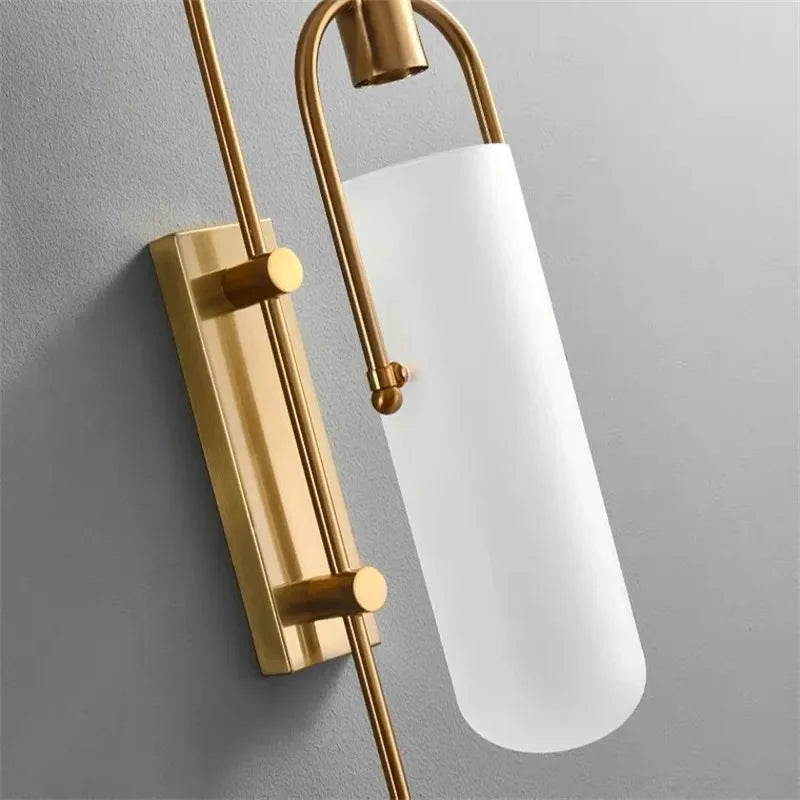 Moderna lâmpada de parede led para cabeceira sala estar jantar corredor preto/ouro arandela vidro luminária