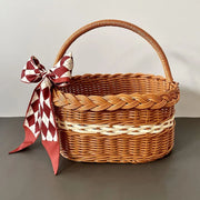 Cestas de compras grandes cesta de armazenamento de frutas e vegetais com alça cestas de roupas de lavanderia cesta de vime