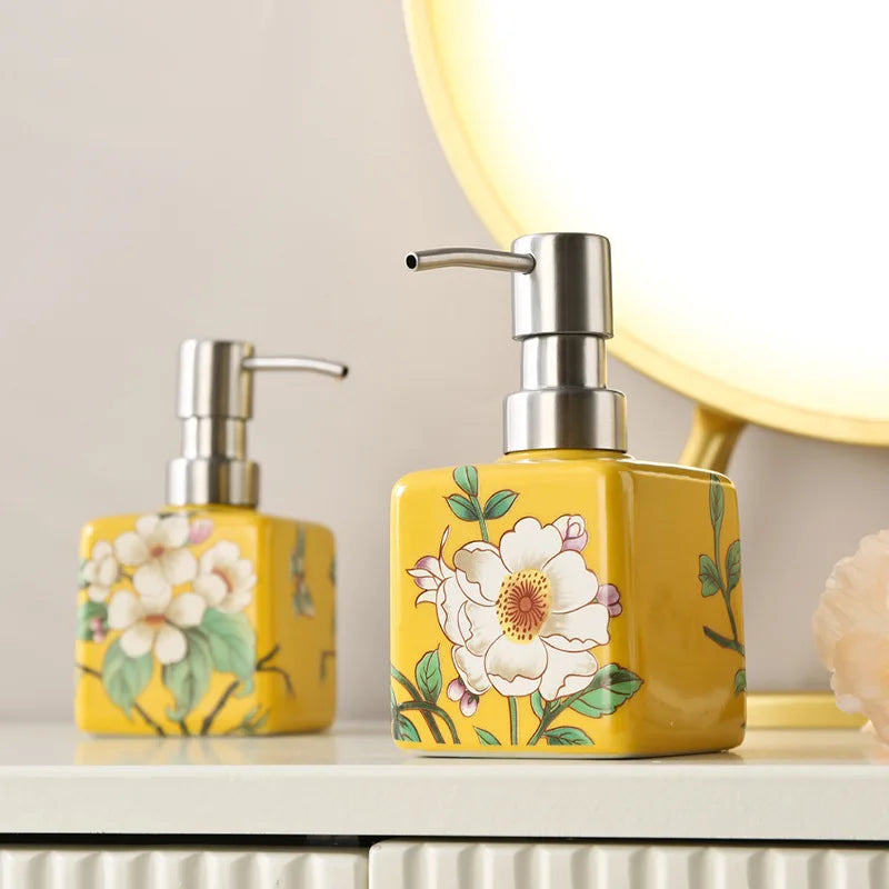 Dispensador de sabão 200ml, garrafa de lavagem das mãos, shampoo de cerâmica, gel de banho, cabeça de bomba de aço inoxidável, garrafa de loção, dispensador de shampoo