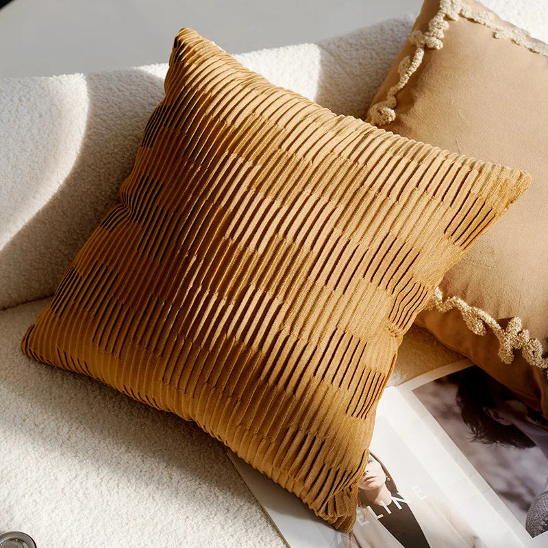 Vintage Nordic Throw Pillow Cover, Creme Light, Luxo Sofá Almofada, Cintura Cover, Simples Fronha Decorativa, Marrom, 45x45cm