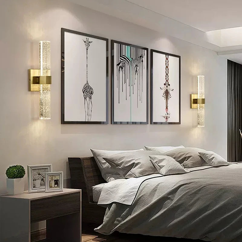 Bolha de cristal lâmpadas parede moderna iluminação led ouro arandelas parede interior sala estar fundo tv quarto corredor decoração casa lustre