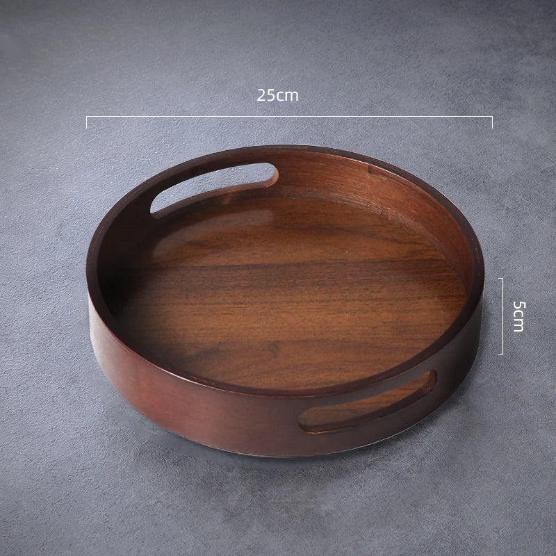 Gianxi bandeja de chá conjunto de chá xícara de chá bandeja de água casa sala de estar frutas dim sum bandeja de imersão seca redonda bandeja de bambu cerimônia de chá