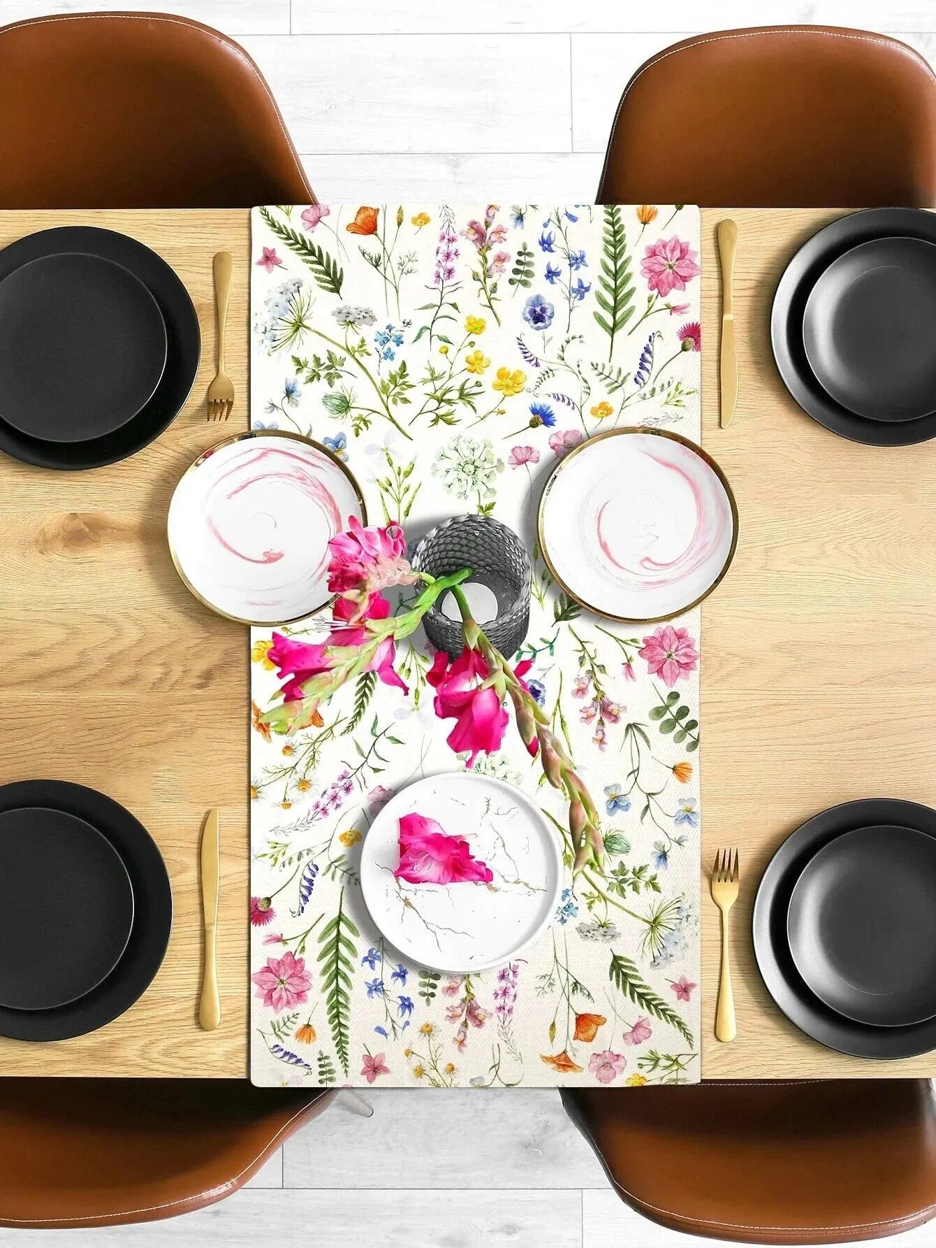 1pc flor flores tulipa verão mesa runner13 "x 72" seasonawedding férias cozinha mesa de jantar decoração, festa em casa indoordecor