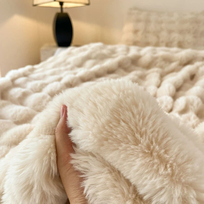 Cobertor luxuoso de pele sintética de coelho, cobertor macio de inverno para casa, cama, sofá, 100x150cm, 150x200cm, 200x230cm