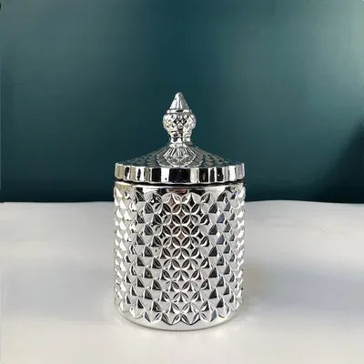 Jarra de Vidro Luxuosa com Tampa Dourada - Casa Ornato