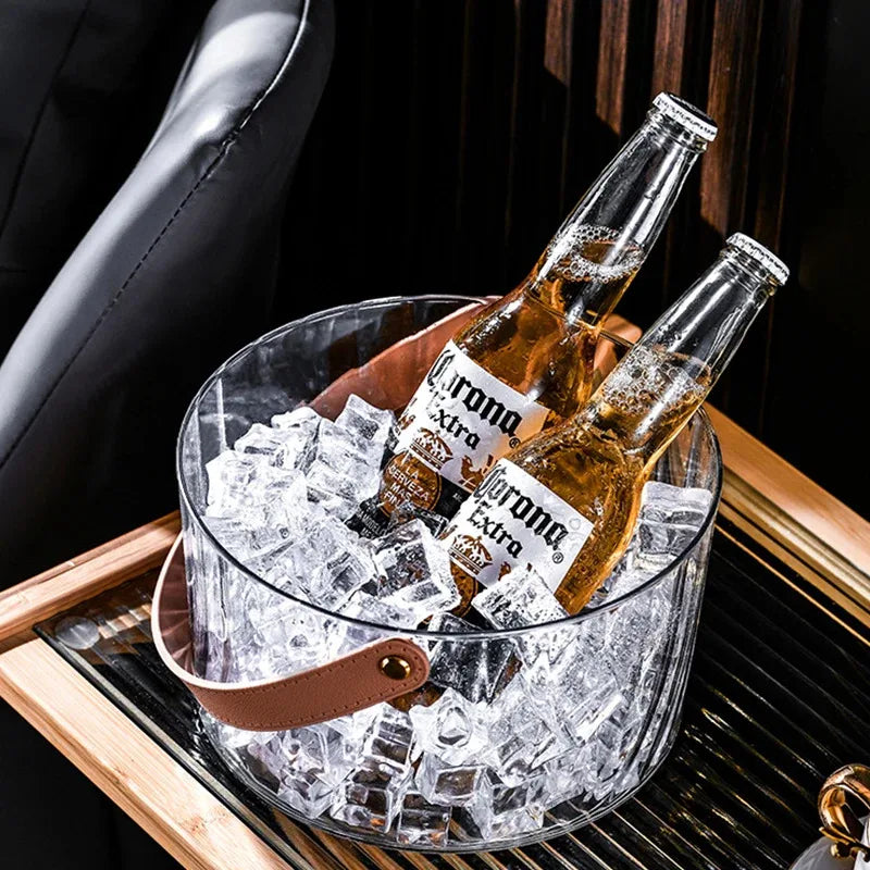 Balde de gelo portátil para casa, alta aparência, cerveja, champanhe, vinho tinto, barril de plástico para animais de estimação, piquenique ao ar livre, balde de frutas, refrigerador de cerveja