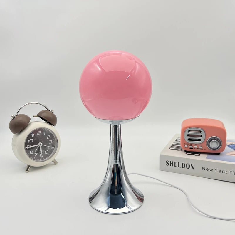 Luminária de Mesa Esfera de Vidro Elegante - Casa Ornato