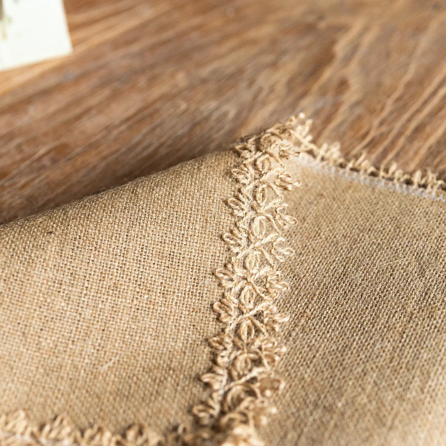 Vintage Farmhouse Tabletop Place Mat, Esteira de mesa natural com laço de juta, Corredor para festas de casamento, Decoração cotidiana, 6pcs