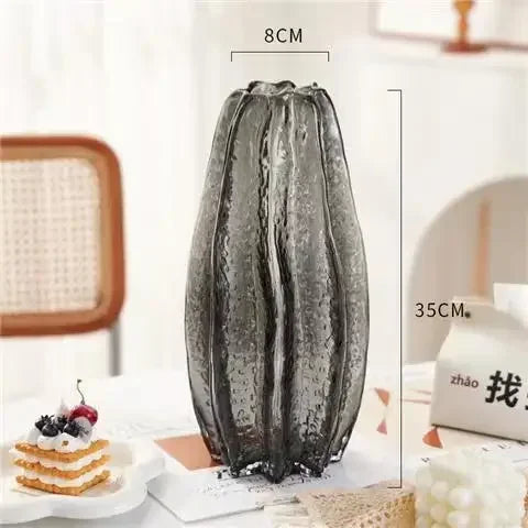 Imite carambola vaso de vidro hidroponia vasos de flores forma carambola vasos flores artificiais decorativo arranjo floral