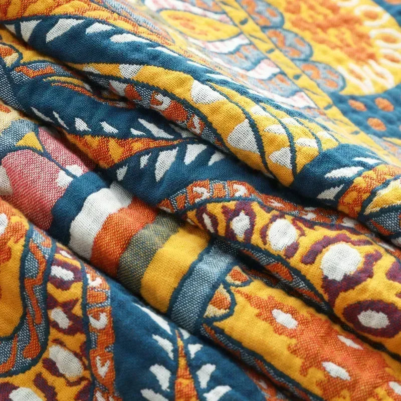 Europeu macio sofá cobertor colcha boho sofá toalha verão cobertor lance 100% algodão folha de cama dupla capa legal colcha