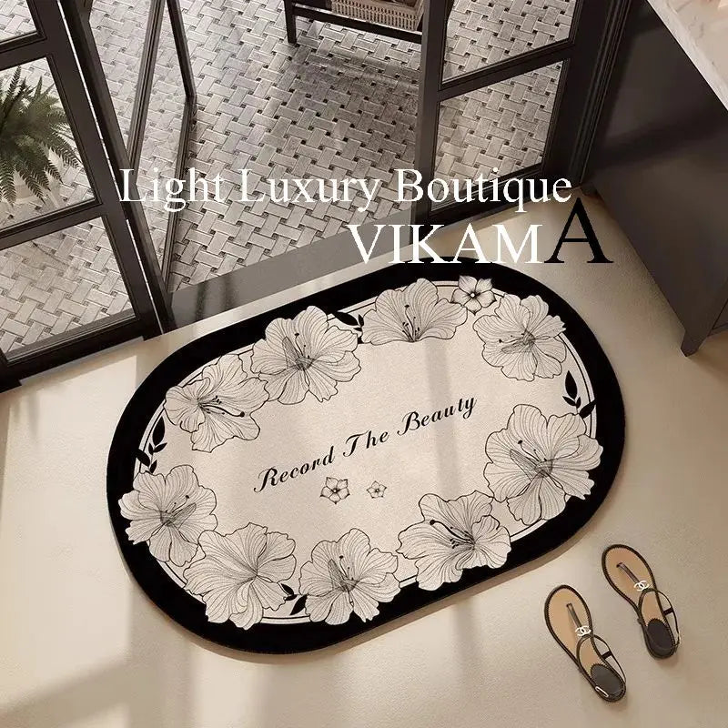 VIKAMA-American Crystal Velvet Non-Slip Absorvente Banheiro Mat, Tapete de Fácil Cuidado, Secagem Rápida, Sujo Resistente