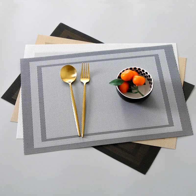 4/6 pçs conjunto de tapete de mesa antiderrapante tigela almofada coaster conjunto lavável pvc mesa de jantar placemats modernos acessórios de decoração para casa