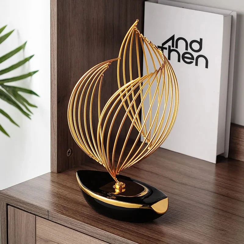 Escultura cerâmica abstrata do metal, decoração Home moderna, sala de estar, desktop, escritório, acessórios, artesanato presente, w5315