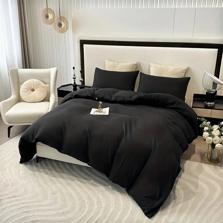 Capa de Edredom WOSTAR Luxo Preto e Branco King Size - Casa Ornato