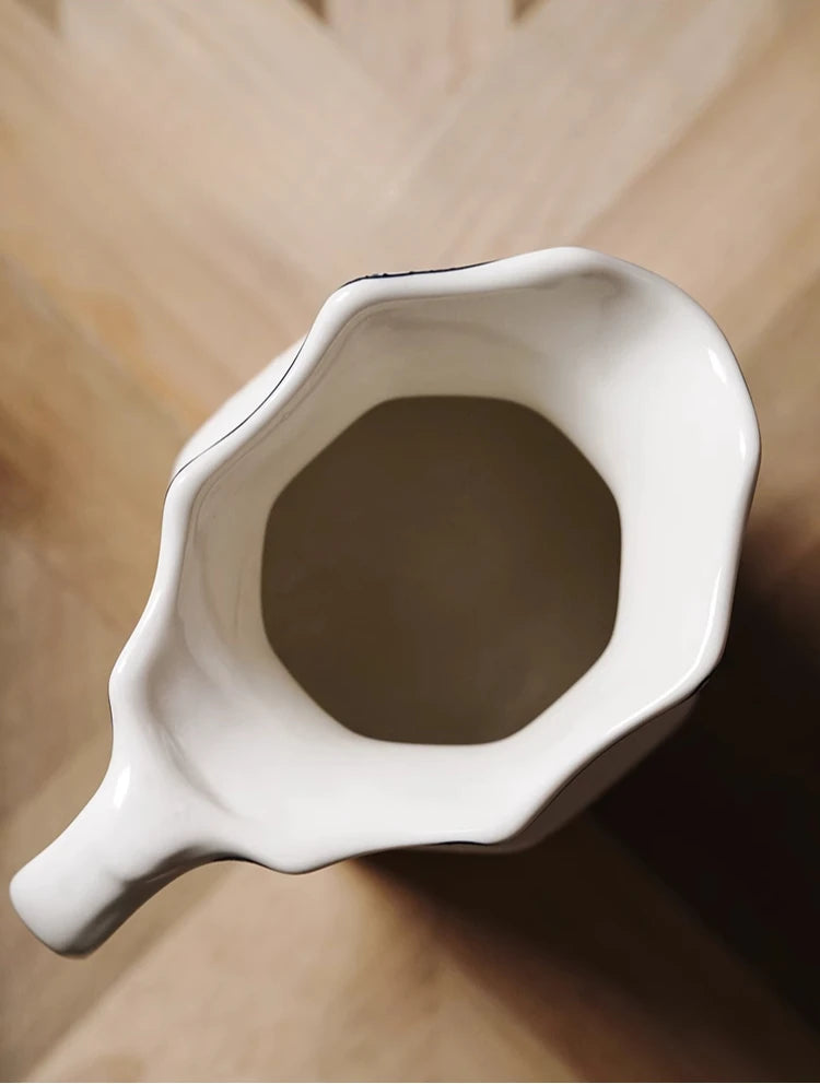 Garrafa de armazenamento de cerâmica vintage, vaso de armazenamento de utensílios de cozinha, multifuncional pode ser usado como chaleira de água de resfriamento, vaso de leite