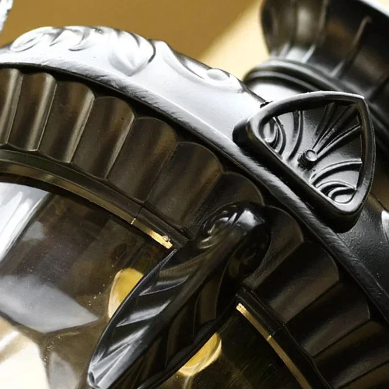 Luminária de Parede Villa Europa – Design Retrô em Vidro e Alumínio - Casa Ornato