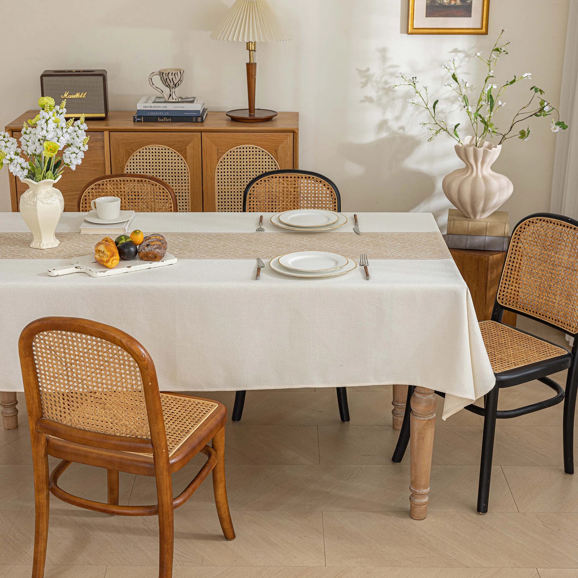 Battilo vintage retângulo toalha de mesa de linho capa de mesa à prova dwaterproof água resistente a manchas para mesa de jantar decoração da cozinha