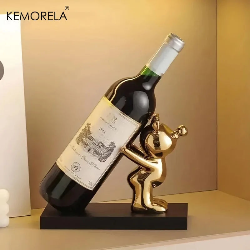 1/2 pçs criativo rack de vinho cerâmica dos desenhos animados decoração sala estar decoração casa bonito rack armazenamento casa cozinha barra decoração