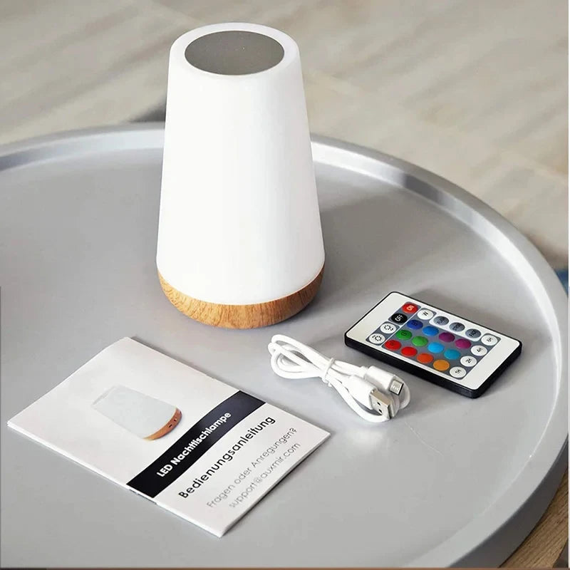 Led night light 13 mudança de cor rgb candeeiro de mesa controle remoto toque recarregável rgb noite lâmpada regulável luz cabeceira