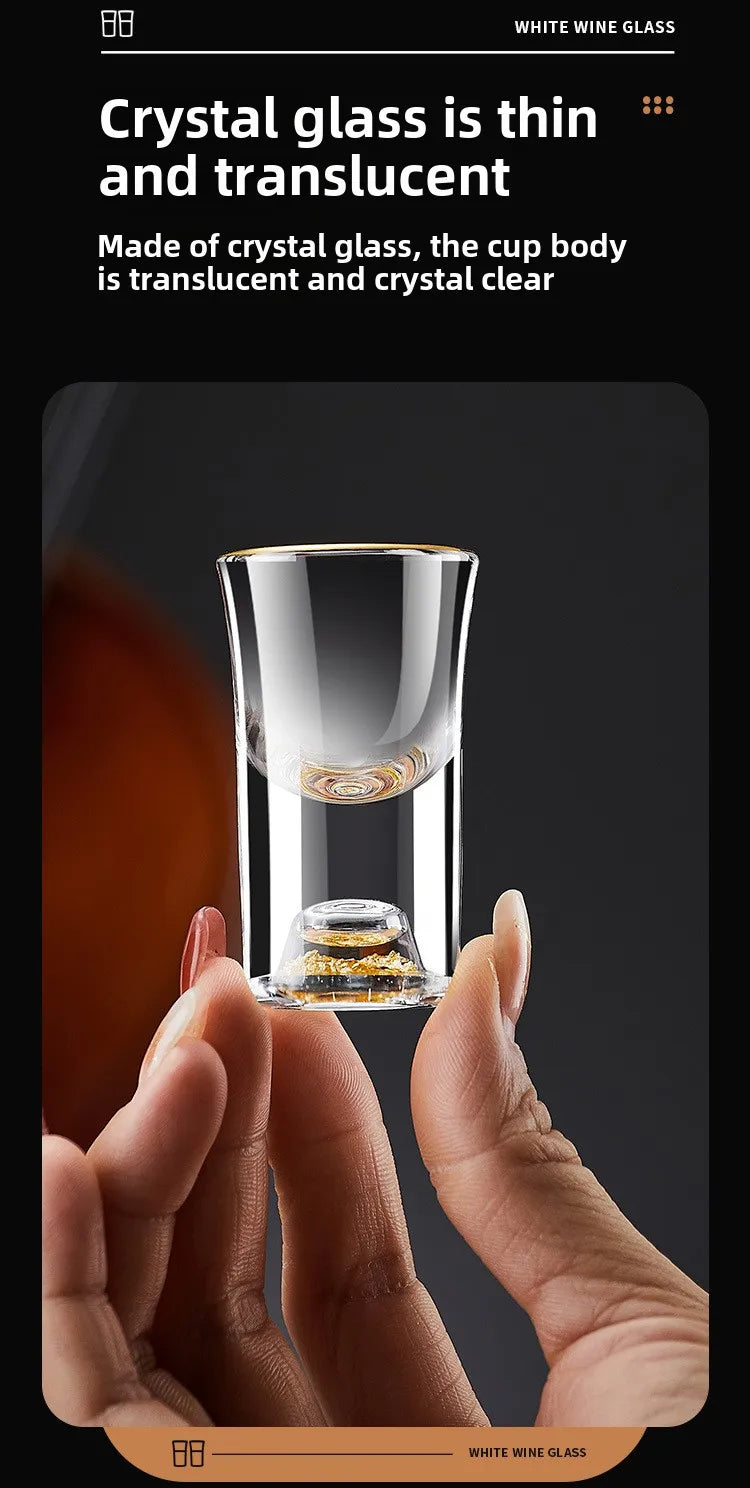 Folha de ouro baijiu copo dispensador de vinho conjunto doméstico pequeno copo de vinho copo de vinho pote de vinho jinshan bala copo caixa de presente