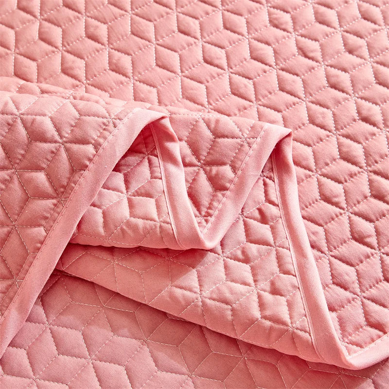 Colcha com 2 Fronhas - Acolchoada de Luxo em Poliéster Branco Imaculado - Casa Ornato