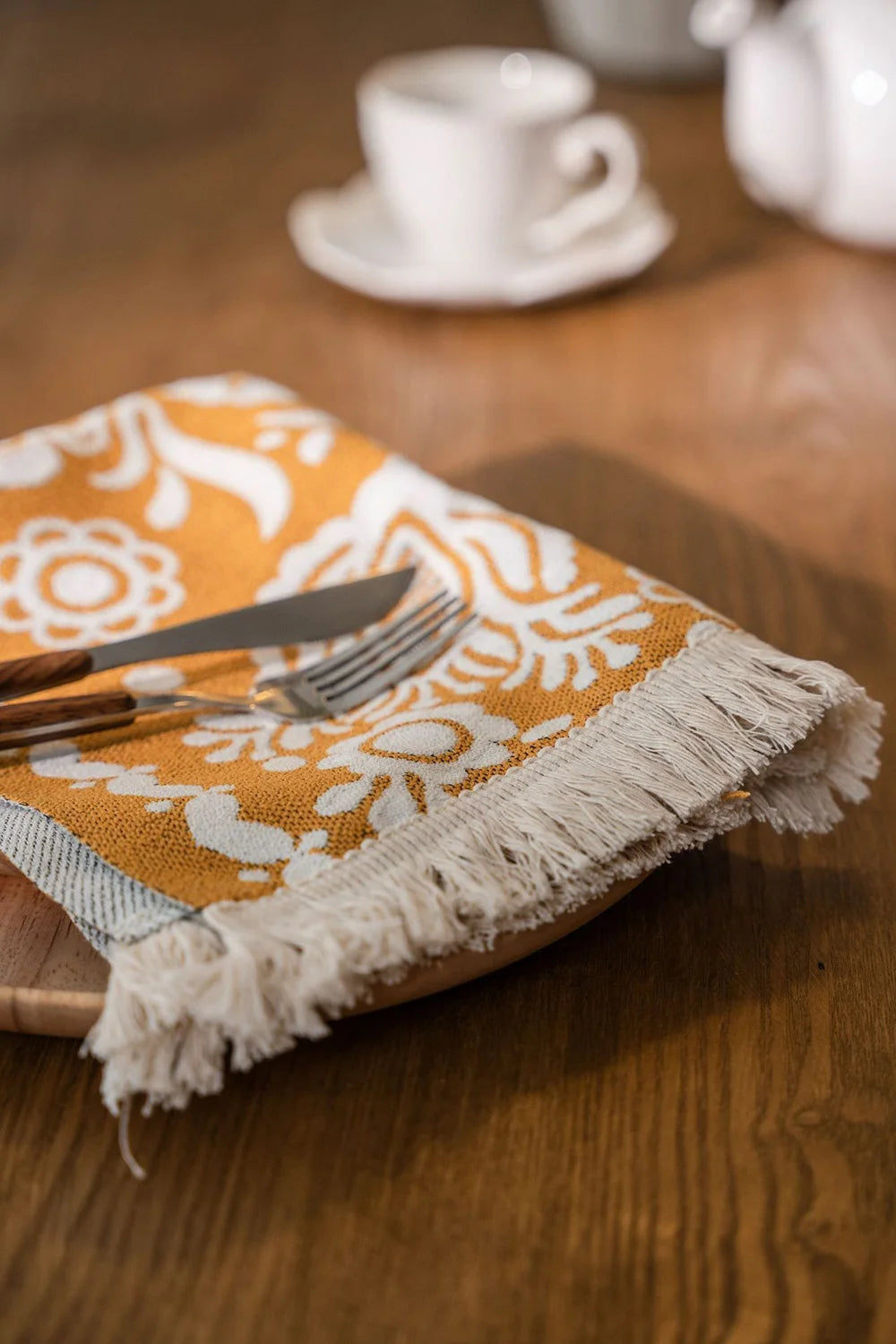 Gerring Amarelo Corredor De Mesa Jacquard Colisão Geométrica Mesa De Jantar Pano Arte TV Armário Cama Bandeira Da Mesa De Casamento Decoração