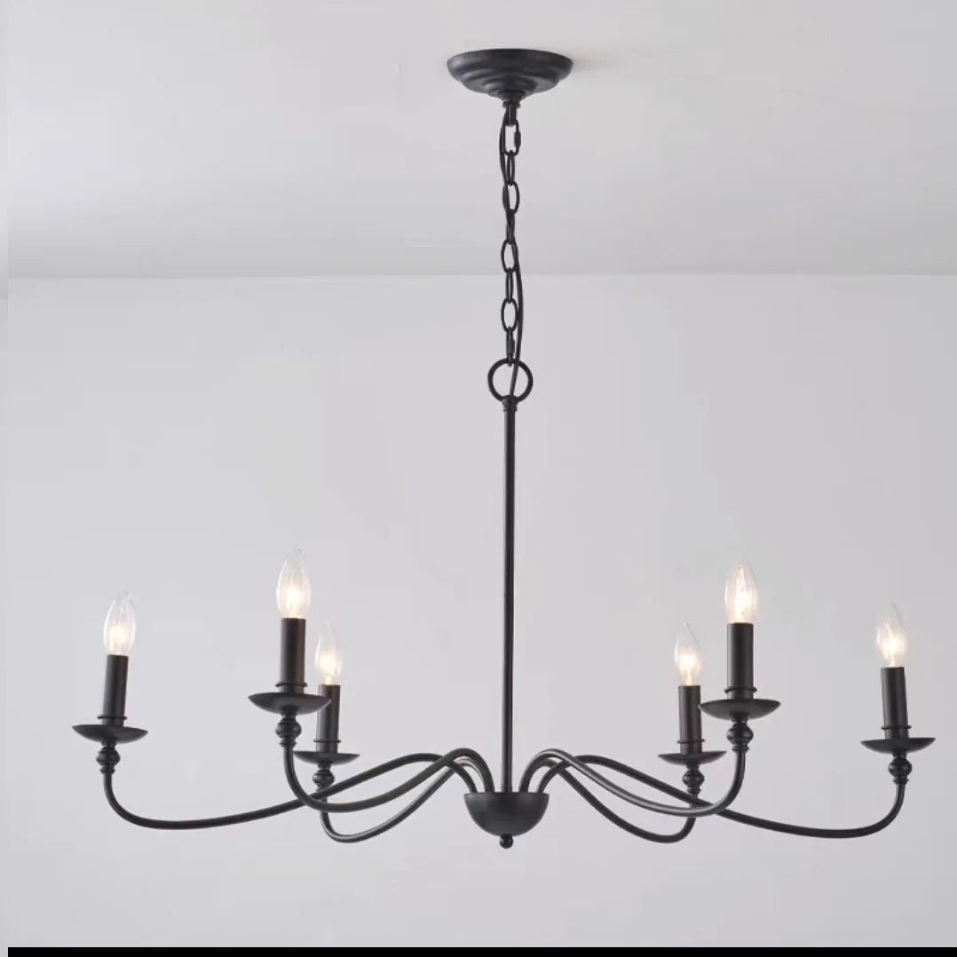 Luz americana simples moderna do candelabro do ferro, sala de estar, cozinha, sala de jantar, quarto, estudo, iluminação da vela, personalidade