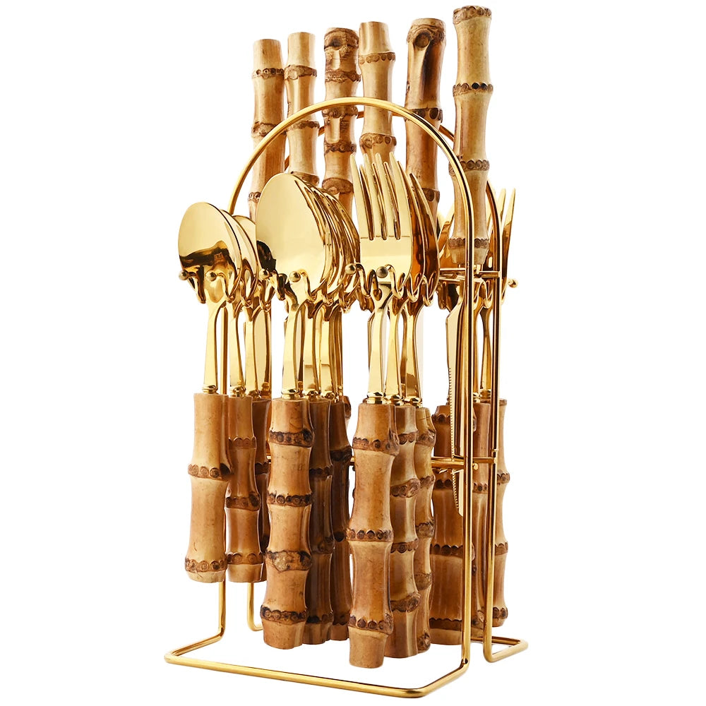 Conjunto de Talheres Bamboo Élitaire – 24 Peças - Casa Ornato