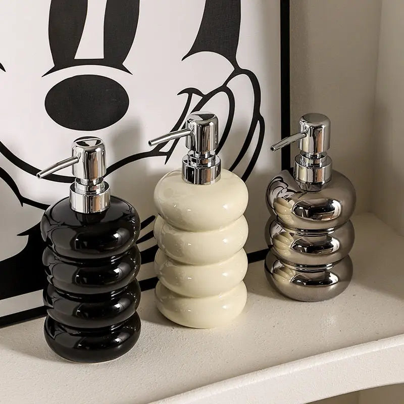 Dispenser de Sabão em Cerâmica para Banheiro - Casa Ornato