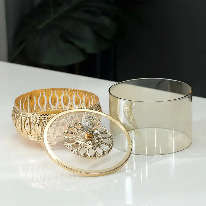 Frascos de Vidro Decorativos com Detalhes em Metal - Casa Ornato