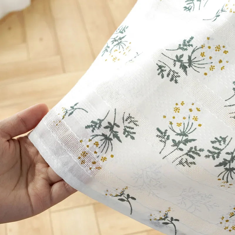 Novo estilo coreano pequena margarida algodão floral toalha de mesa, decoração de mesa de chá, capa de mesa retangular para cozinha casamento sala de jantar