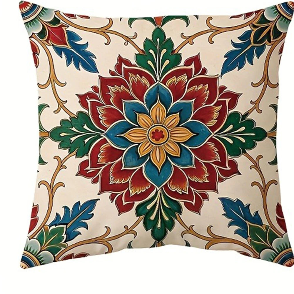 Capa de almofada com padrão paisley floral vintage, capa de almofada para sofá da sala de estar, macia e confortável, decoração de quarto