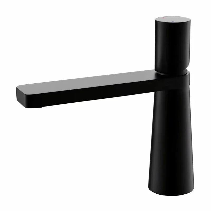 Torneira da bacia do banheiro escova ouro latão torneira pia misturadora quente e fria sinal alavanca torneira da bacia