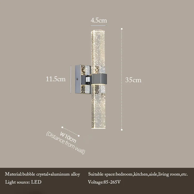Bolha de cristal lâmpadas parede moderna iluminação led ouro arandelas parede interior sala estar fundo tv quarto corredor decoração casa lustre