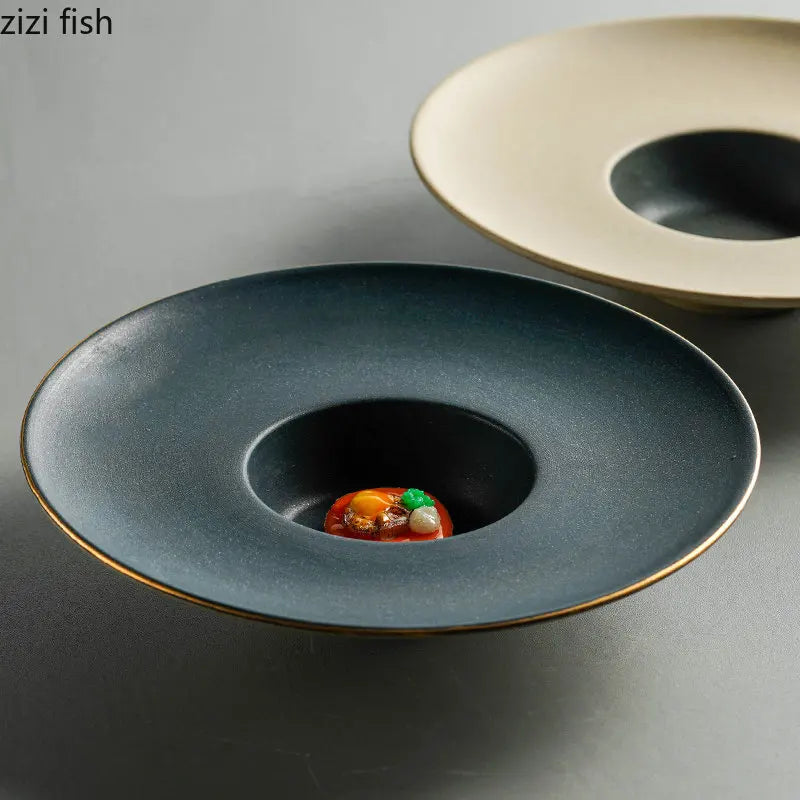 Chapéu de palha cerâmica placa de jantar prato de sopa prato de macarrão pratos ocidentais servindo pratos sobremesa tigela prato de frutas salada bandeja lanche