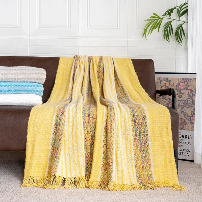 Modelo de quarto cobertor de malha bohemia capa de sofá nap cama cobertor lance decoração para casa capa hotel cama final toalha colcha quente