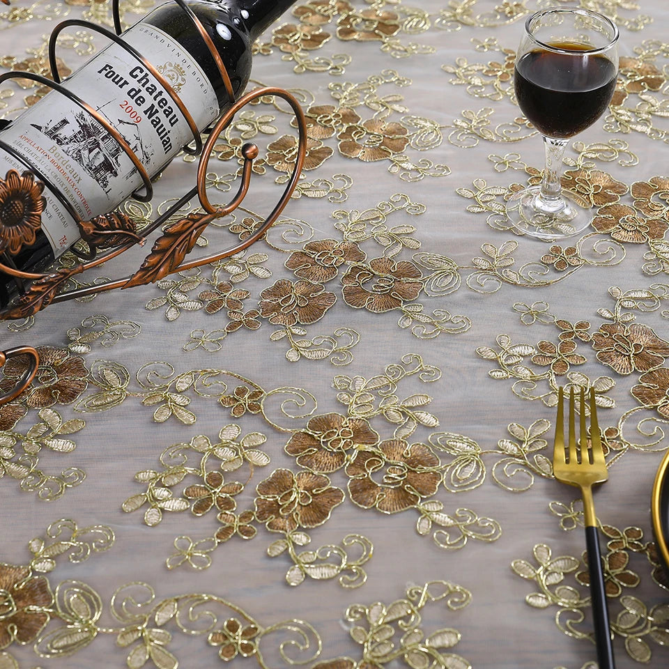 Battilo-Toalha De Mesa De Renda Bordada Retangular, Cobertura De Mesa De Luxo, Toalhas De Mesa De Café, Mesas De Jantar, Casa, Decoração De Casamento