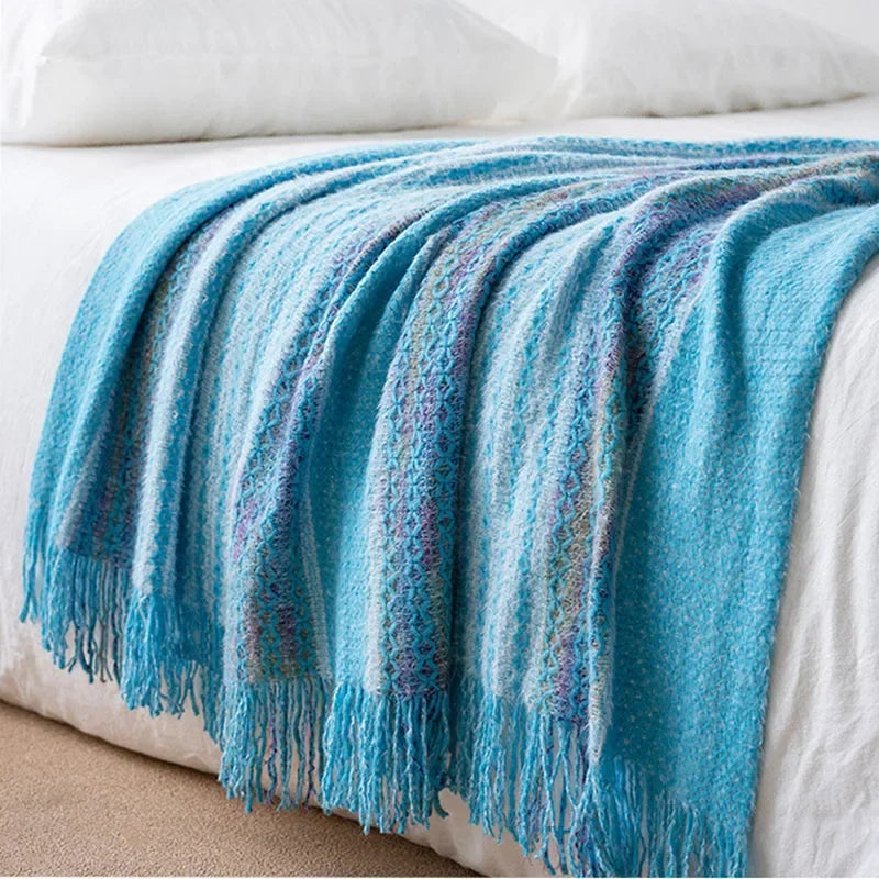 Modelo de quarto cobertor de malha bohemia capa de sofá nap cama cobertor lance decoração para casa capa hotel cama final toalha colcha quente