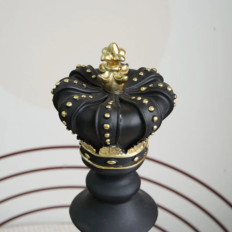 3 pçs resina internacional peças de xadrez jogos acessórios estatuetas retro decoração para casa rei rainha cavaleiro escultura estátua ornamentos