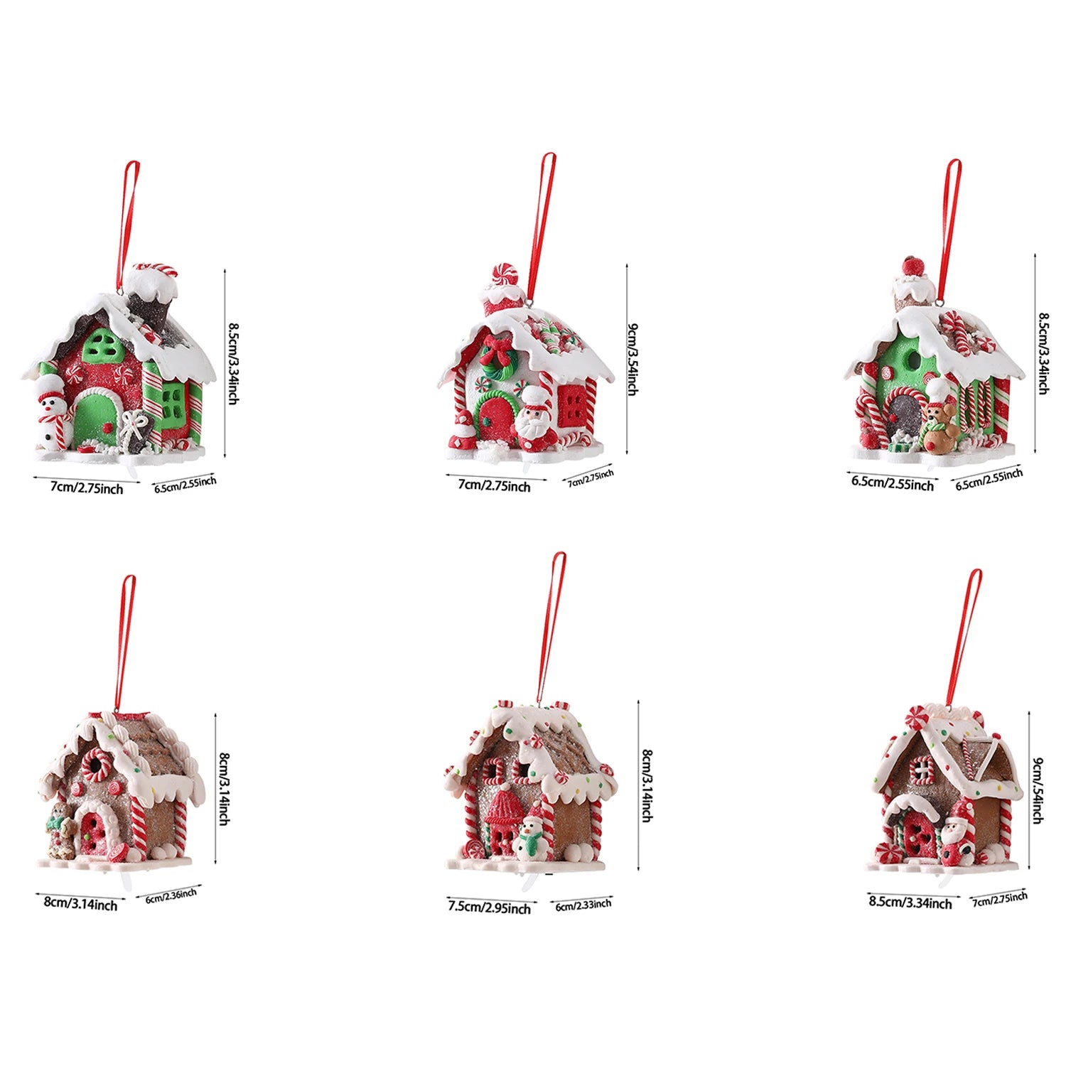 Tema de natal led pingente boneco de neve gengibre papai noel luz casa cerâmica macia pendurado árvore casa decoração festa de ano novo