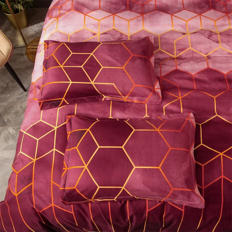 3 pçs conjunto de edredom verde duplo/completo/queen/king/single/duplo tamanho, conjuntos de cama geométricos para homem mulher, capa de edredão de mármore