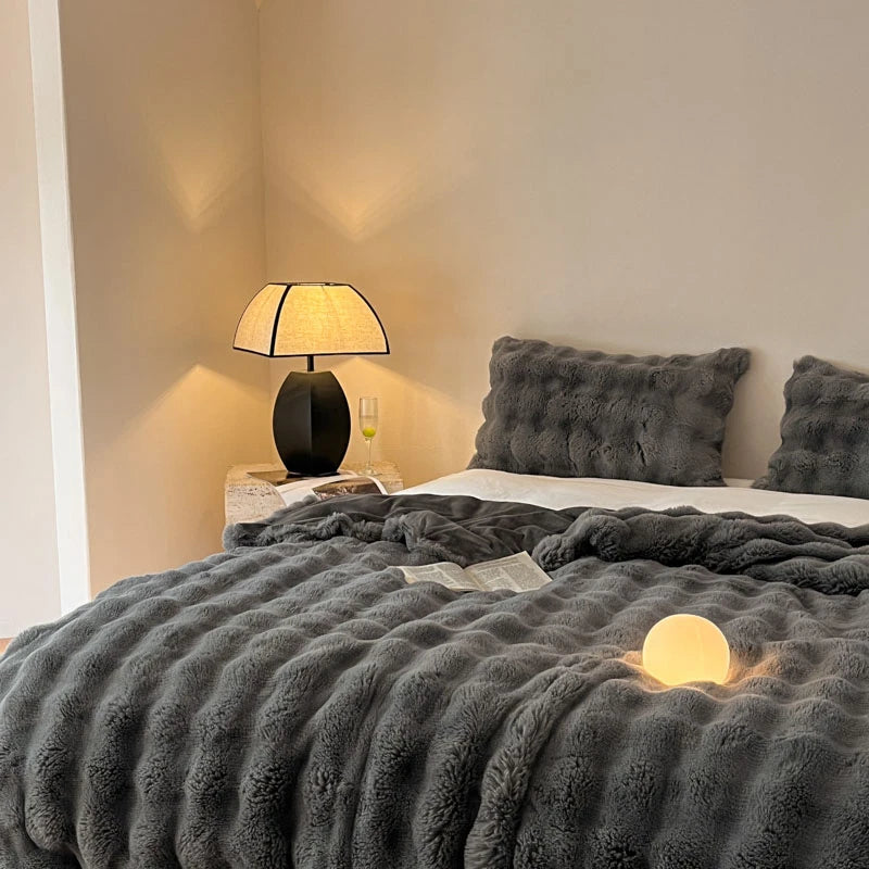 Cobertor luxuoso de pele sintética de coelho, cobertor macio de inverno para casa, cama, sofá, 100x150cm, 150x200cm, 200x230cm