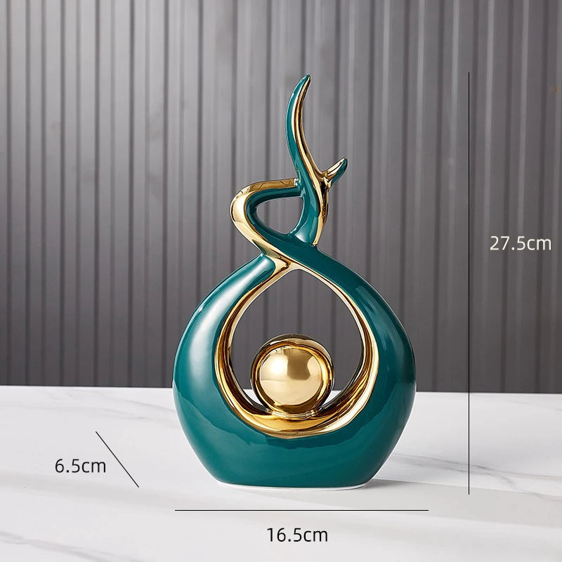 Escultura Abstrata de Cerâmica para Decoração Moderna - Casa Ornato