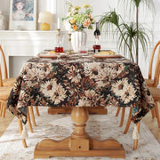 Jacquard pintura a óleo borlas toalha de mesa, retangular dustproof flor capa de mesa, para cozinha jantar mesa de café decoração