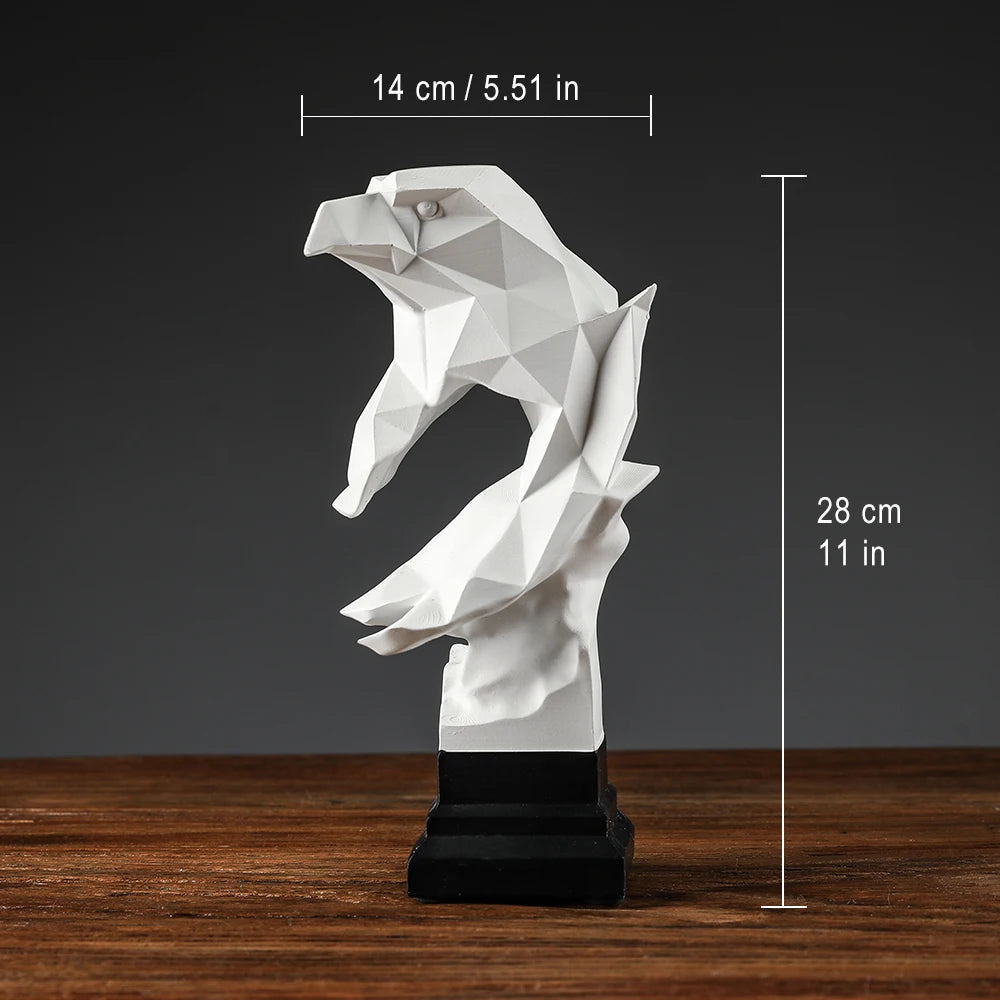 Estátua da família águia americana em branco para decoração de casa, estatuetas 3D, decoração de mesa, esculturas rústicas, acessórios modernos