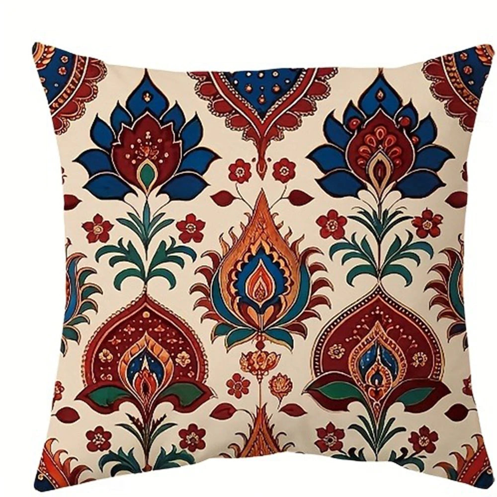 Capa de almofada com padrão paisley floral vintage, capa de almofada para sofá da sala de estar, macia e confortável, decoração de quarto