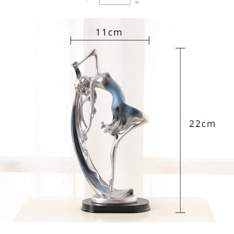 Escultura Dança Elegante em Resina - Sinfonia de Movimento